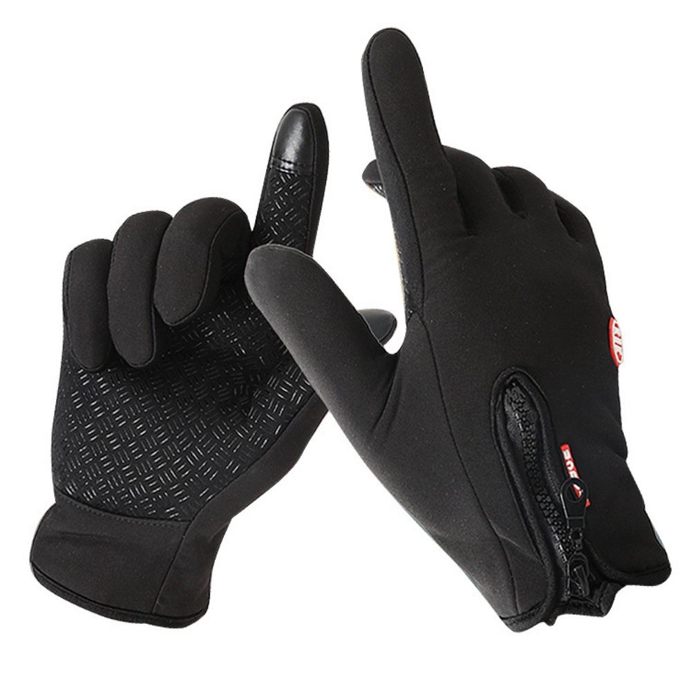 Outdoor Sports Cycling Non-slip Skiing Gloves Men and Women Touch Screen Warm Water-proof Windproof Zipper Fleece Gloves