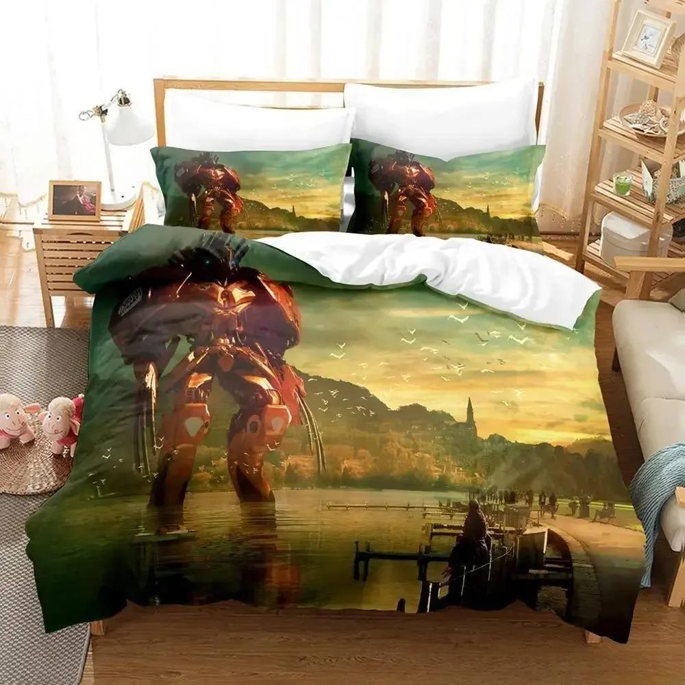 New Anime Robot Bedding Set Single Twin Full Queen King Size Bed Set Adult Kid Bedroom Duvet Cover Sets 3D Print Bed Sheet Set