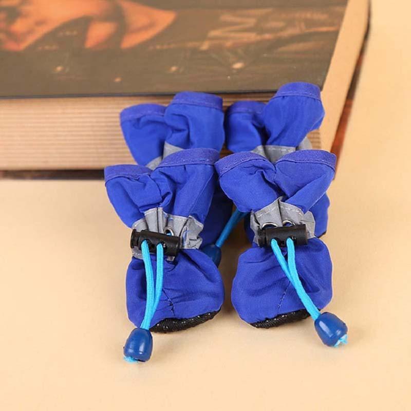 4Pcs Pet Dog Rain ShoesDog Booties Anti Slip Waterproof Dog Rain Shoes Thick Warm Dog Puppy Dog Socks Booties