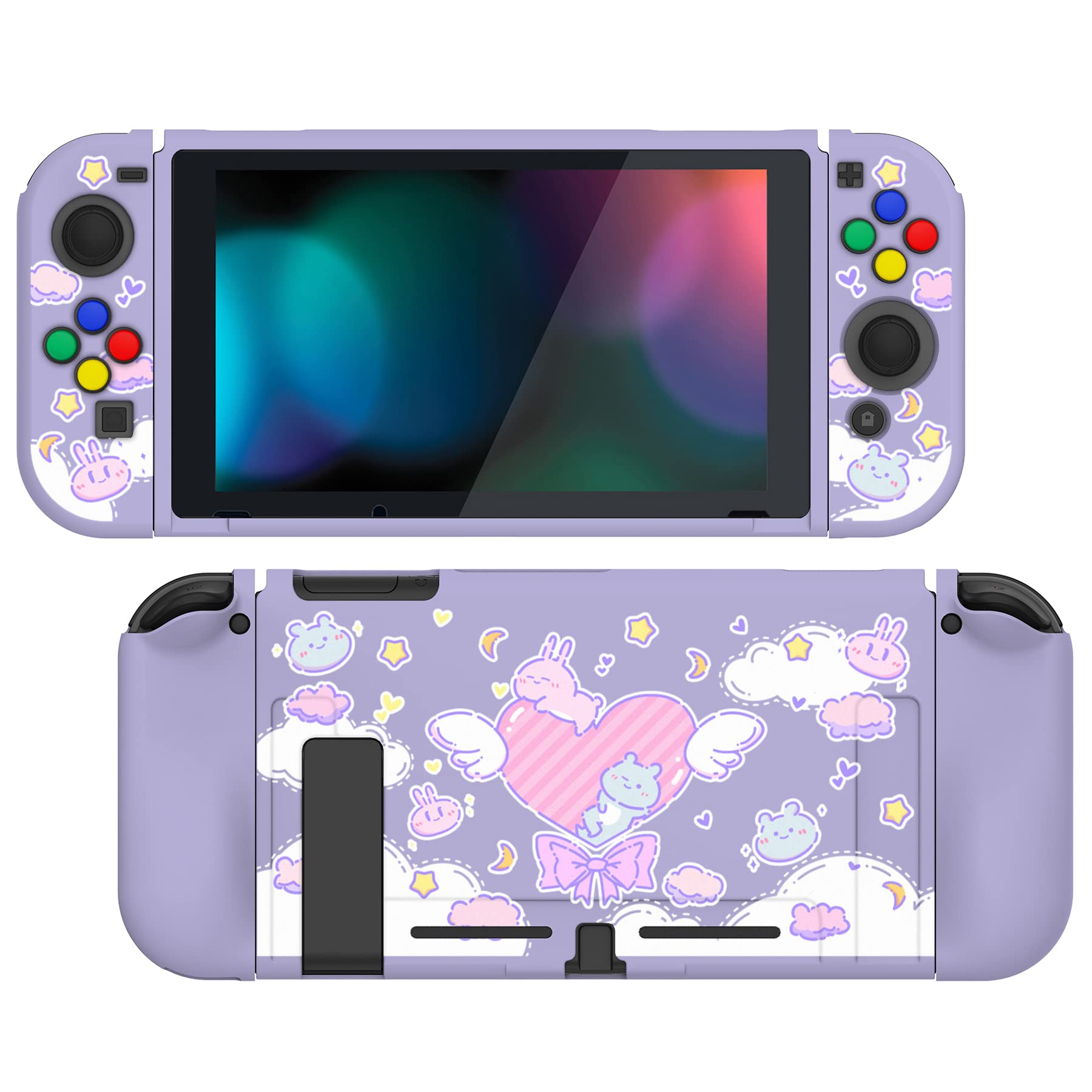 

Защитный чехол, совместимый с PlayVital Мягкий ТПУ Тонкий чехол-накладка для Switch с красочным рисунком кнопок ABXY Защитная оболочка и Switch,