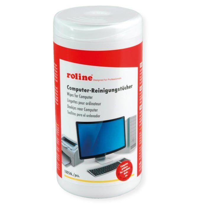 Lingettes de nettoyage - ROLINE - 19044100 - 100 pièces - Universelles - Humides