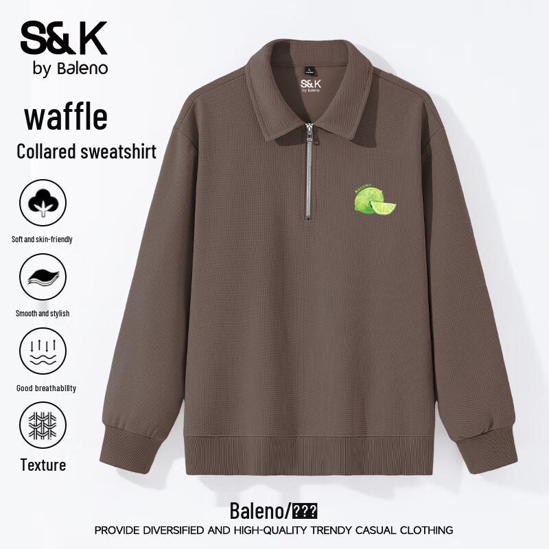 

Baleno S&K Men s Waffle Knit Polo Sweatshirt 2XL
