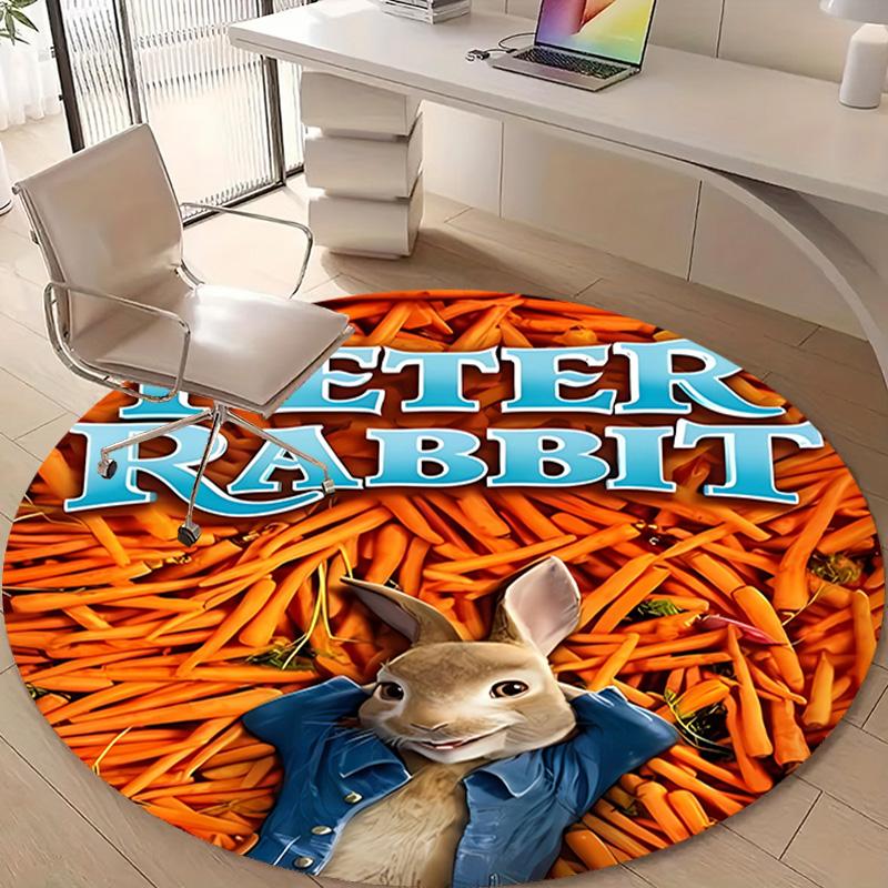 1pc Peter Rabbit1 Design Printed Area Round Carpet for Bedroom Living Room Home Decor Rugs Mat Non Slip Mat Rug for Bedside