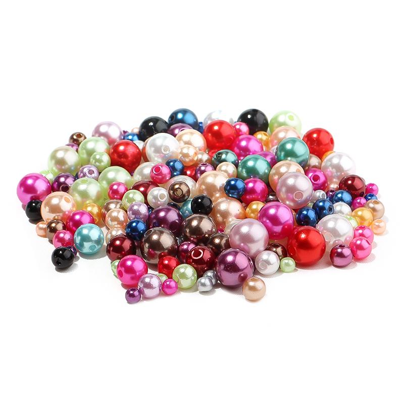 10-1000pcs ABS Imitation Pearl Beads Round Loose Spacer Beads For Jewelry Making Diy Necklace Bracelet Charm Jewelry Finding