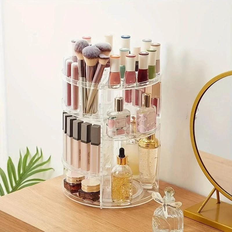 360° Rotating Makeup Organizer, Spinning Bathroom Organizer Countertop, organizer for cosmetics,Cosmetic Holder Shelf,(Clear)