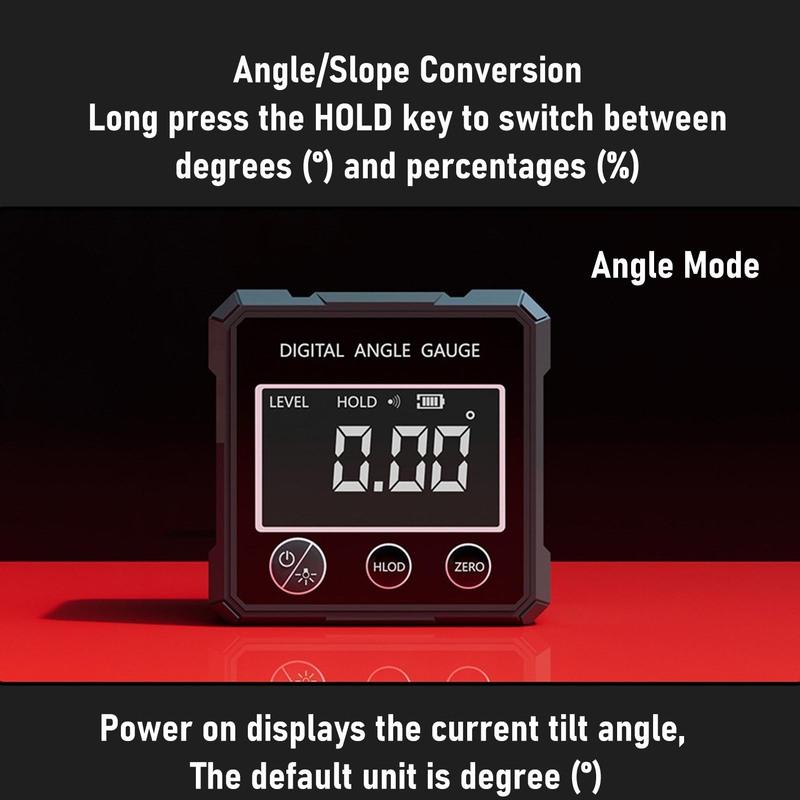 

Digital Level and Angle Finder IP54 Water Proof 4 Sided Strong Magnet Digital Level Box 4x90 Degree Measurement for Miter Saw