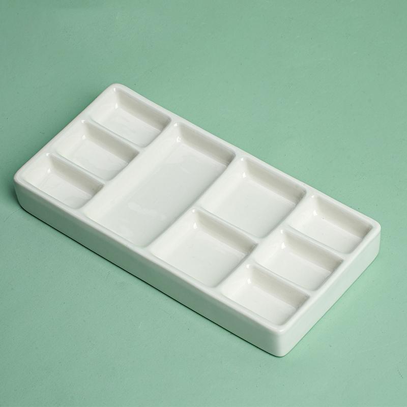 White Green Squares Ceramics Nail Art Tray Blending Nail Color Mixing Tray Nail Salon Art Palette Display Board Manicure Tool