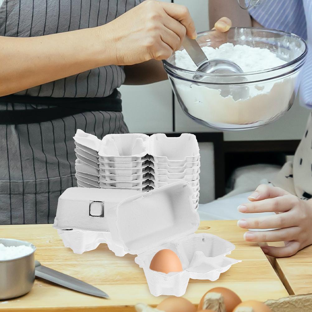 

30 Pcs Eggs Chicken Container Empty Carton Pulp Box Tray Holder Packaging White Packing 10X7CM белый