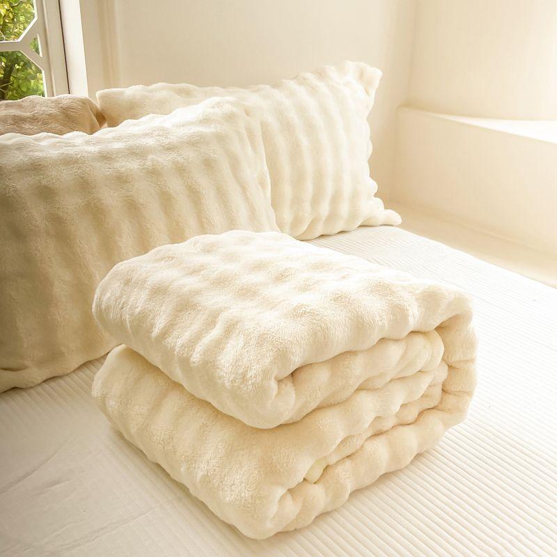 Winter Thickened Double-sided Plush Blanket Bedroom Cover Blanket Premium Rabbit Plush Bedding Nap Blanket Sofa Towel