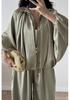 2025 European & American Women's Long Sleeve Cardigan Shirt with Casual Pants Fashion Set