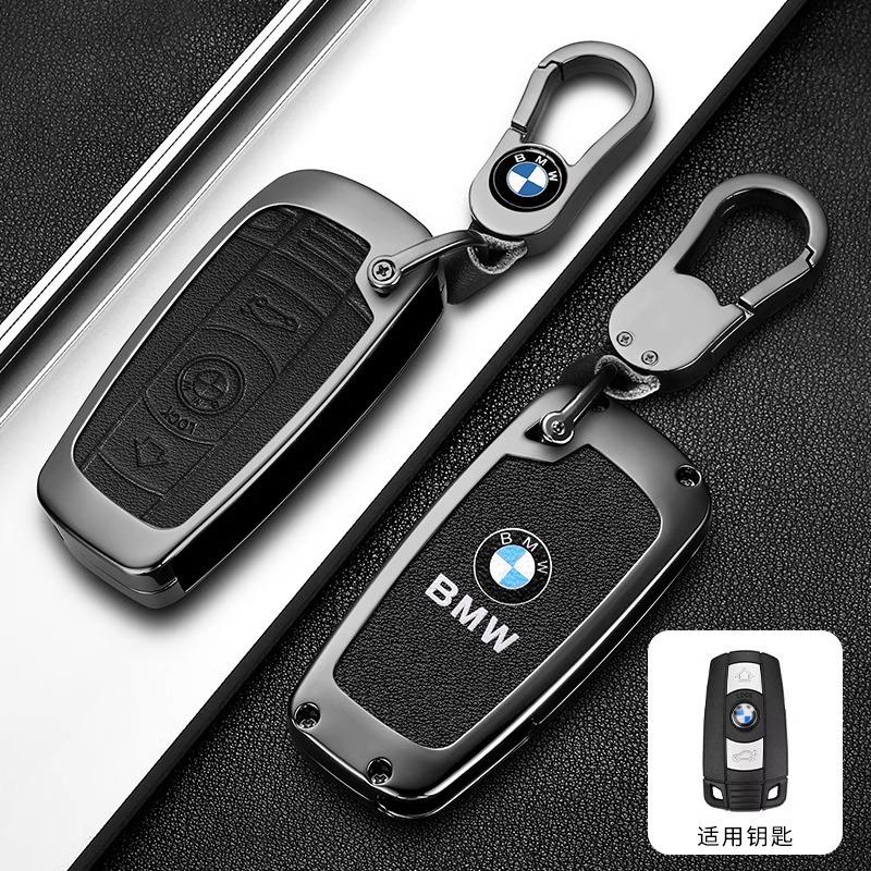 BBKT7 Zinc Alloy Leather Car Smart Key Case Cover for BMW 1 3 5 7 Series X1 X3 X4 X5 F10 F15 F16 F20 F30 F18 F25 M3 M4 E34 Sticker