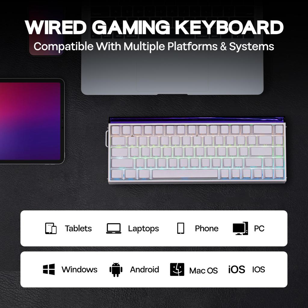 MechLands Aula Hero68 HE Wired Magnetic Gaming Keyboard with Rapid Hole Effect Adjustable 8kHz RGB Lightbox Backlight Switches, 0.01mm Actuation,