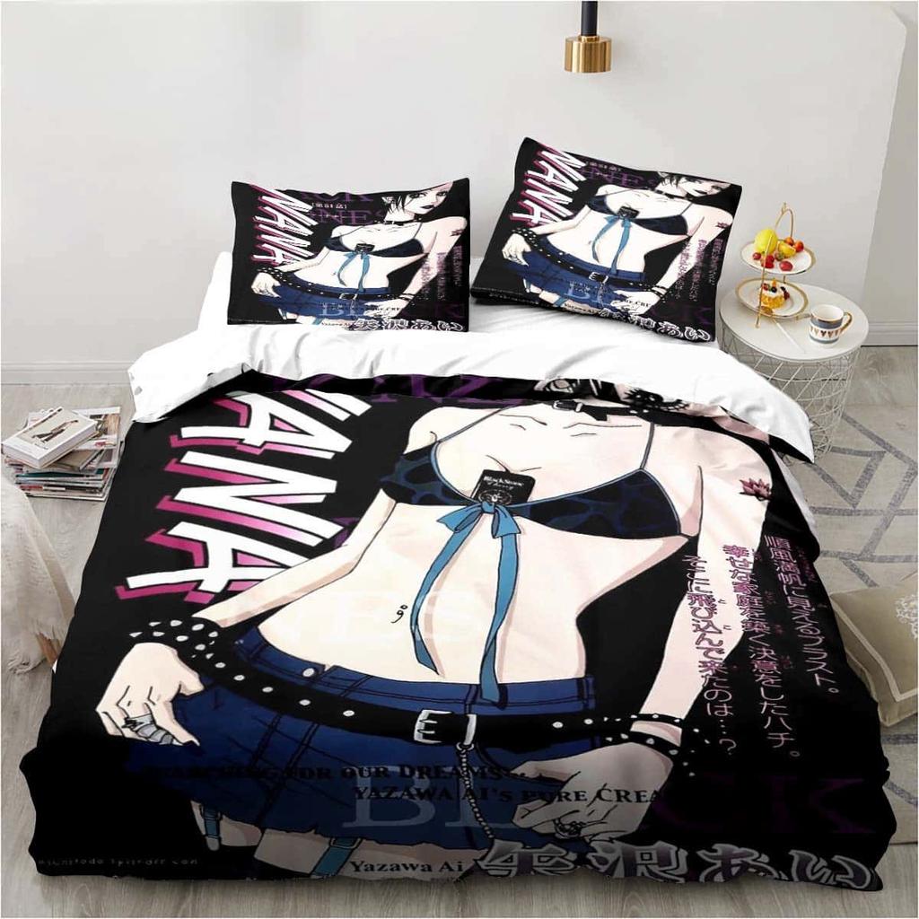 3D Print Cartoons Black Stone NANA Manga Bedding Set Single Twin Full Queen King Size Bed Set Adult Kid Bedroom Duvet Cover Sets