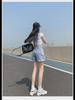 High-Waisted A-Line Denim Shorts for Women - Korean Style Summer Fashion, Wide-Leg, Casual Curling Design.