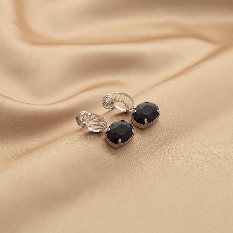 

Ear-free Earrings Simple Crystal Oval Pendant Fashionable Mosquito Ear Clips