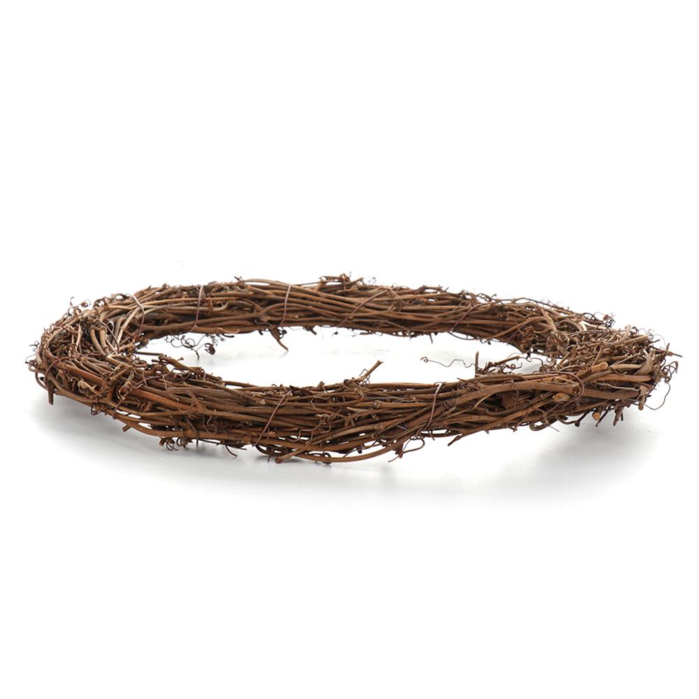 11.8 Inch Grapevine Wreath Round Vine Branch Wreath DIY Rattan Wreath for Christmas Craft Door Window Mantel