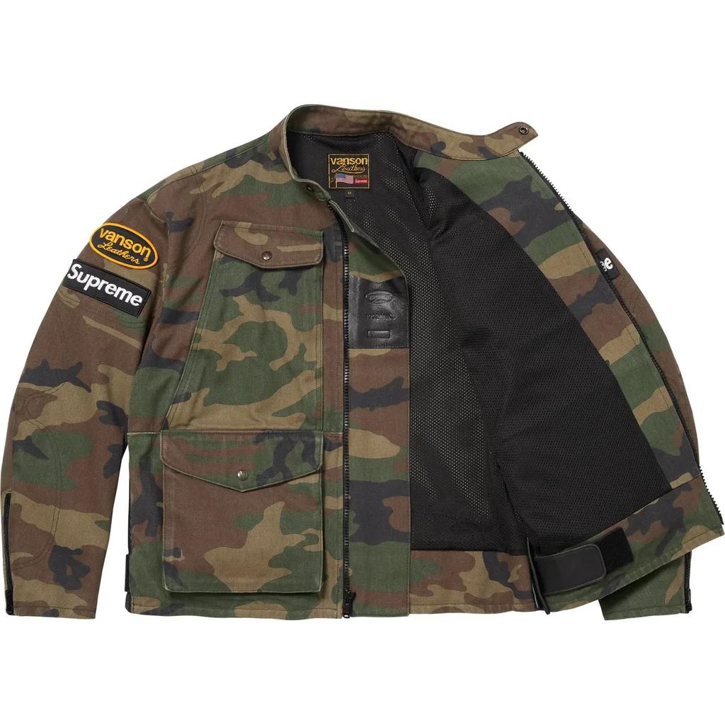 Supreme x Vanson Leathers Cordura Jacket Woodland Camo