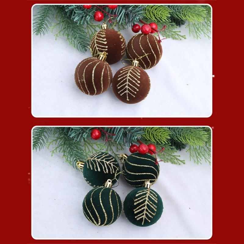 Flocking Sphere Ornaments For Christmas Tree Colorful Decorative Ball Perfect For Holiday Festival Atmosphere