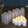 Moving Wick Warm White Yellow Flickering  Flameless Rechargeable Led Tealight Candles for Hotel Wedding Decoration