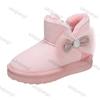 Children's Snow Boots Thicken Plush Warm Bow Rhinestone Boots Anti-slip Girls Warm Shoes Winter Warm Lined Kids Outdoor Shoes