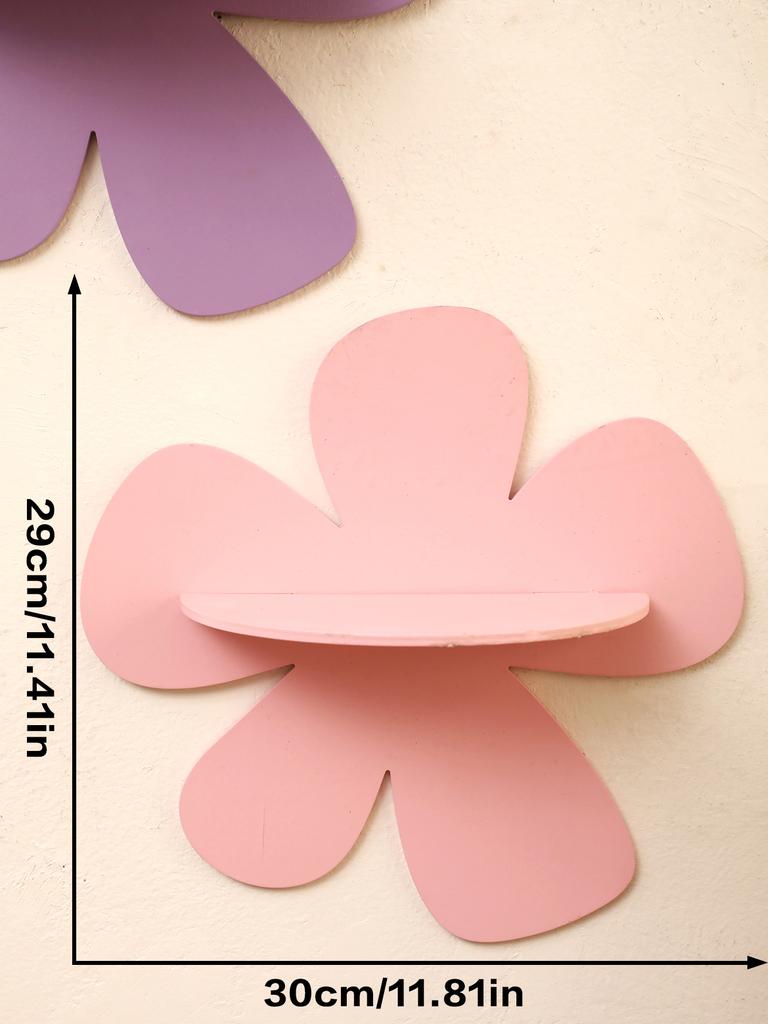 1 pz Carina Mensola da Parete a Fiore in Legno Caramella Colorate Mensole Galleggianti Cornice Pittura Floreale Mensola da Appendere a Parete Decorazione Camera da Letto Bambina