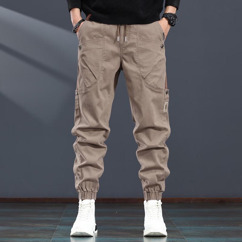 

Jayleno Men s Fleece-Lined Patchwork Cargo Joggers 3XL