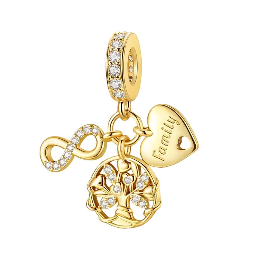 NEW Gold Plated Charm Beads & Pendants Set for European Bracelets Women Fashion Zircon Starfish Axolotl Cross Charms DIY Jewelry