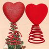 Coração Vermelho Árvore de Corações Enfeite de Ponta de Árvore Mola Helicoidal Enfeite de Ponta de Árvore Feriado de Natal
