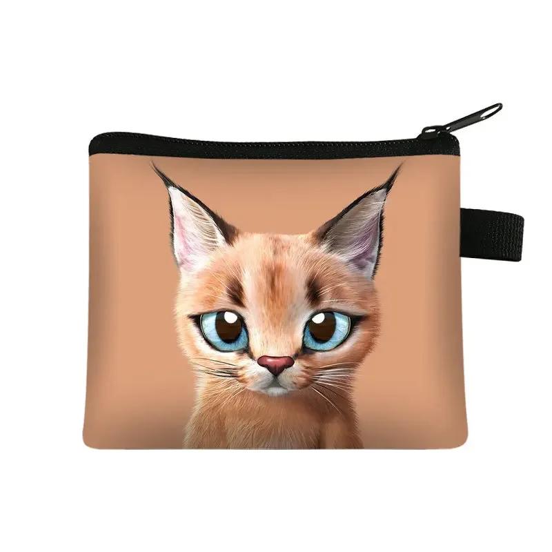 Cute Cartoon Cat Card Holder Coin Purse Change Purses Small Wallets Women Clutch Zipper Coins Bag Pouch Cat Kids Mini Wallet