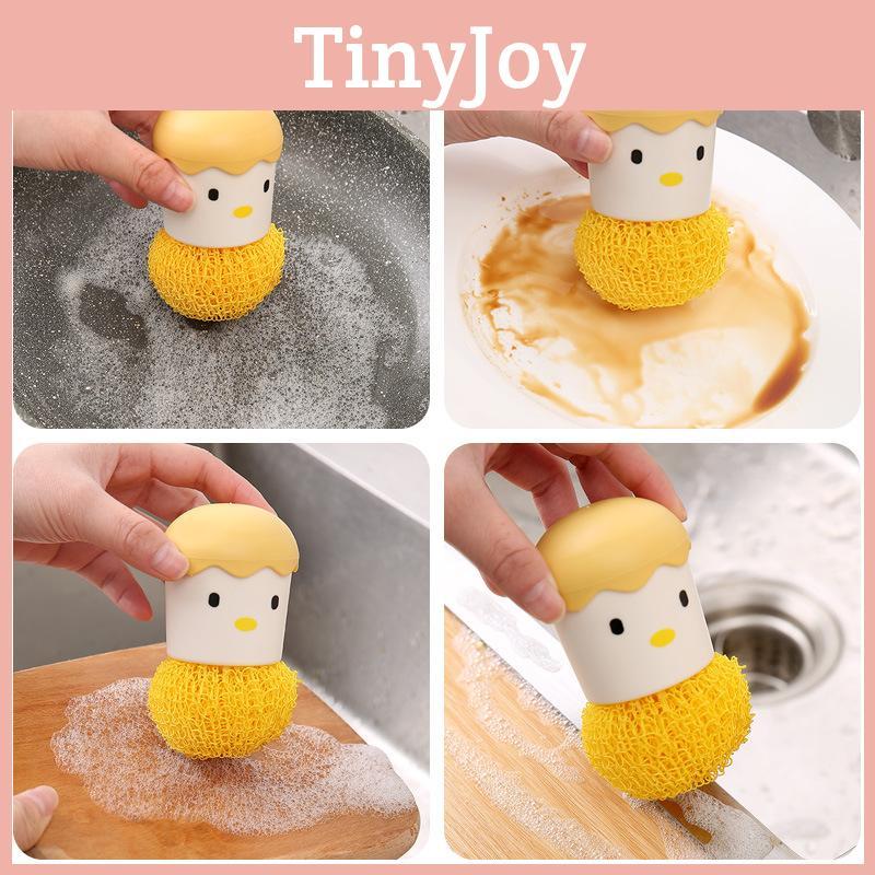 High-quality Nano Cleaning Brush With Handle For Pots And Dishes Cute And Detachable Eggshell Design