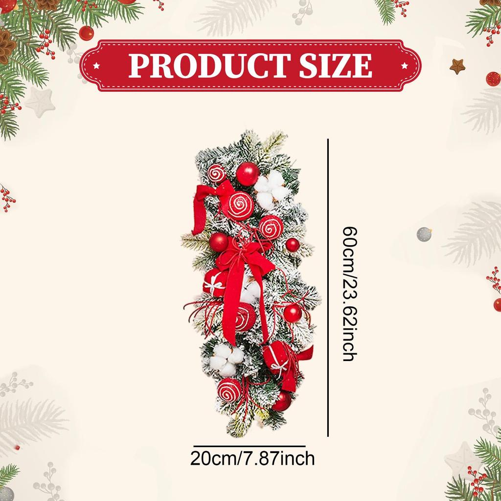 Lighted Christmas Wreath Teardrop Swag Artificial Garland Indoor Outdoor Holiday Decor for Home