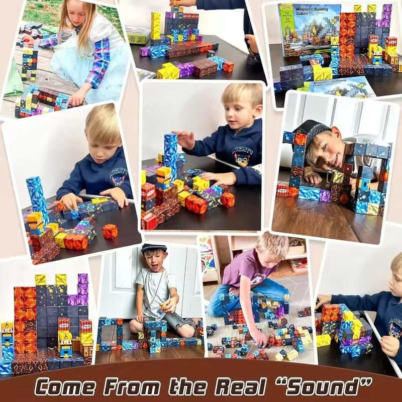 Magnetic Building Blocks Mine World Cube Magnet Set For Kid Age 3+ Diy Model Children Exercise Thinking And Creativity Gift Doll