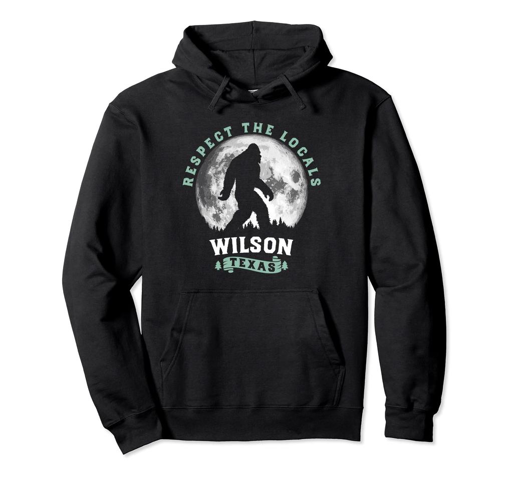 Wilson Texas Bigfoot Night Walk Retro Moon Hoodie