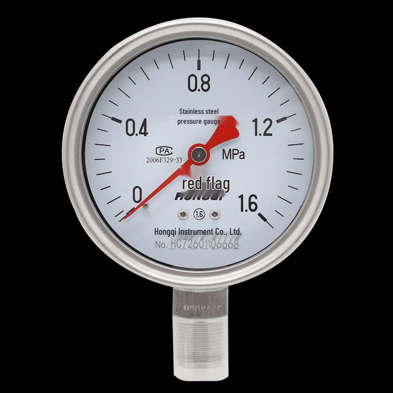 Hongqi Y-100BF Radial Stainless Steel Pressure Gauge