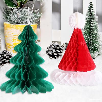 Yeni Noel Süsü Petek Kağıt Noel Ağacı Noel Şapkası Noel Partisi Süsleme Malzemeleri Petek Top