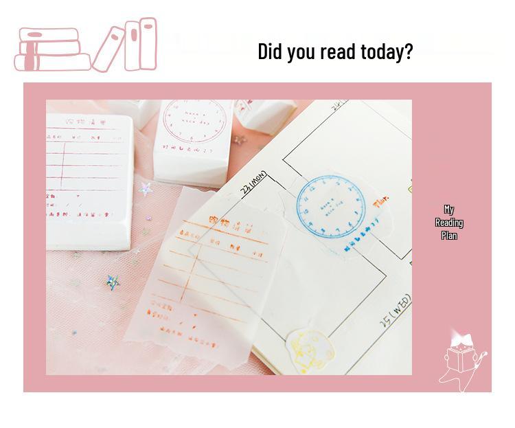 Mu Ran Creative Wooden Stamp Set: Cute Retro Life Apocalypse Theme.