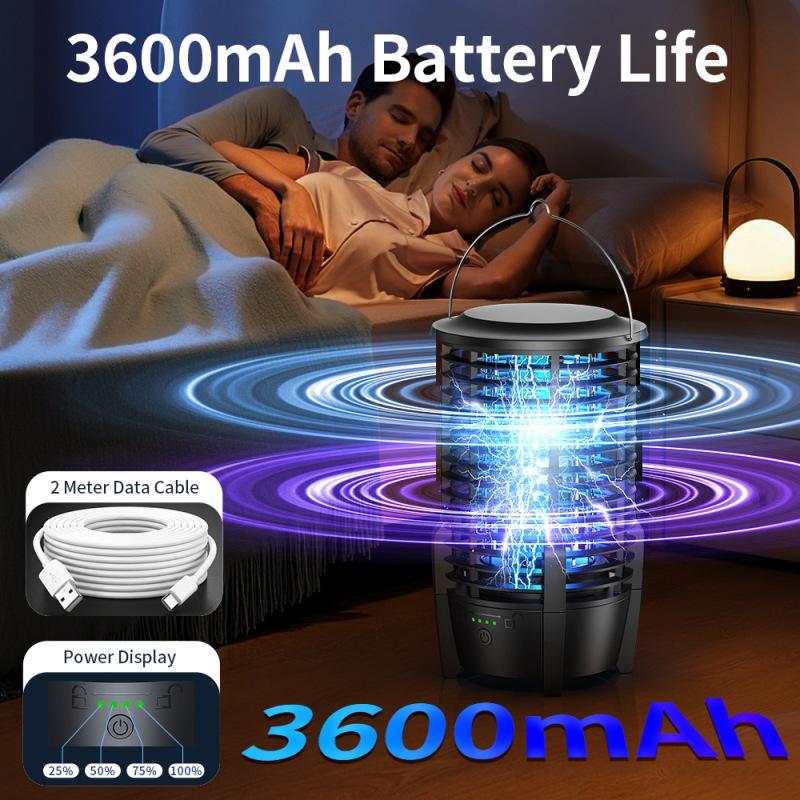 Lampe anti-moustiques silencieuse à double fonction 2024 pour le camping intérieur et extérieur