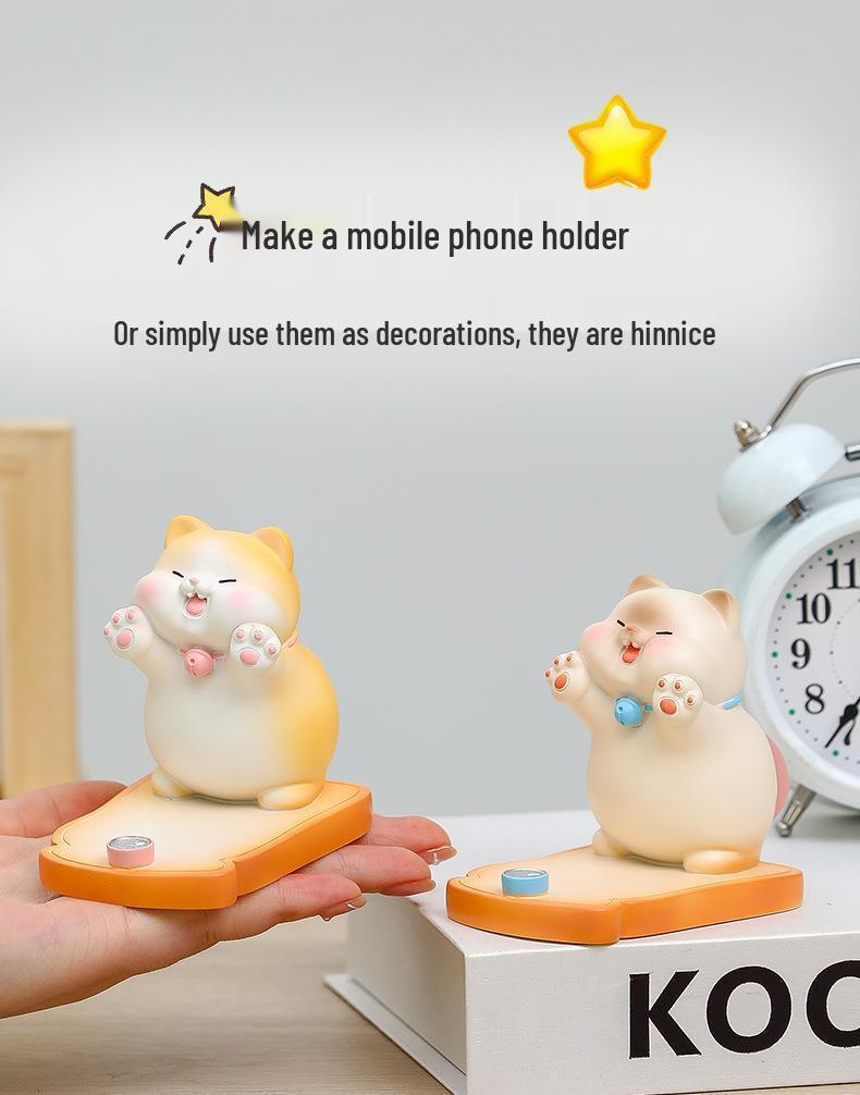 Cute Cat Phone Holder - Desktop Decoration & Stress Relief Gift for Girls