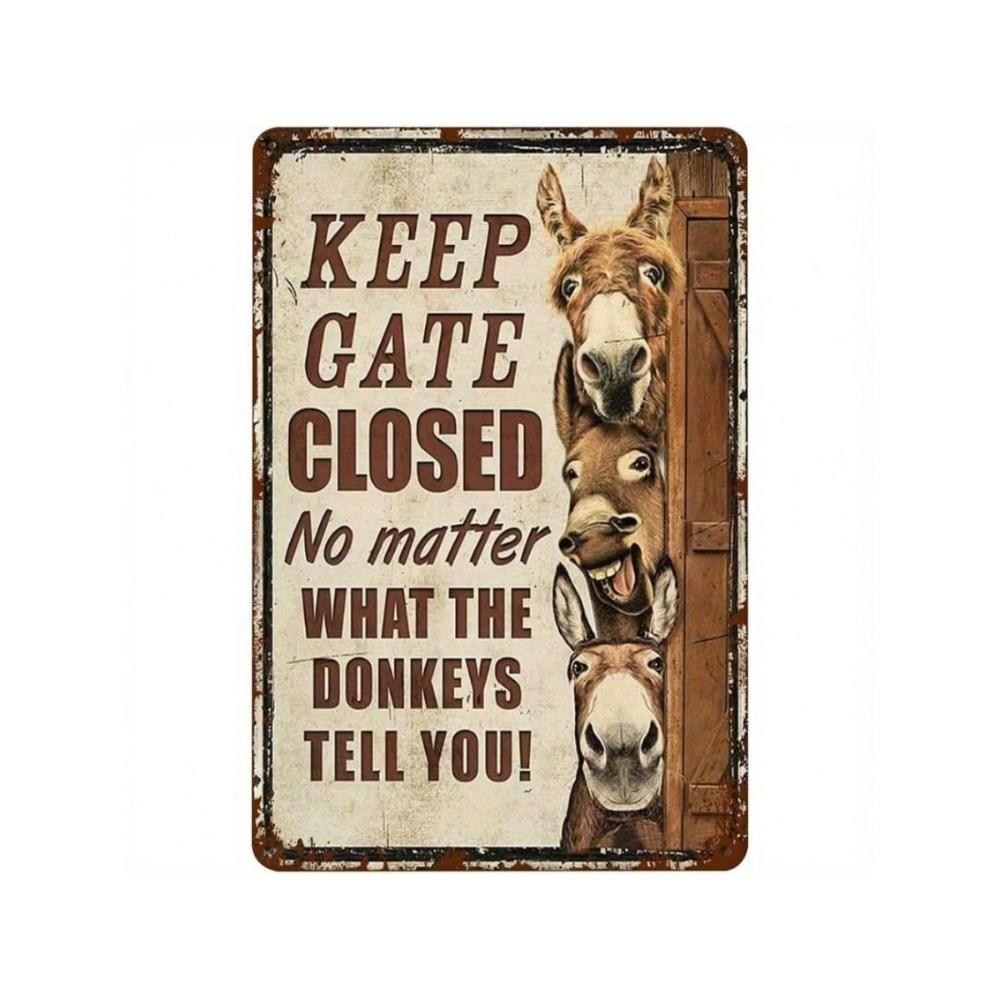 Retro Donkey Metal Wall Art Farmhouse Decor Sign