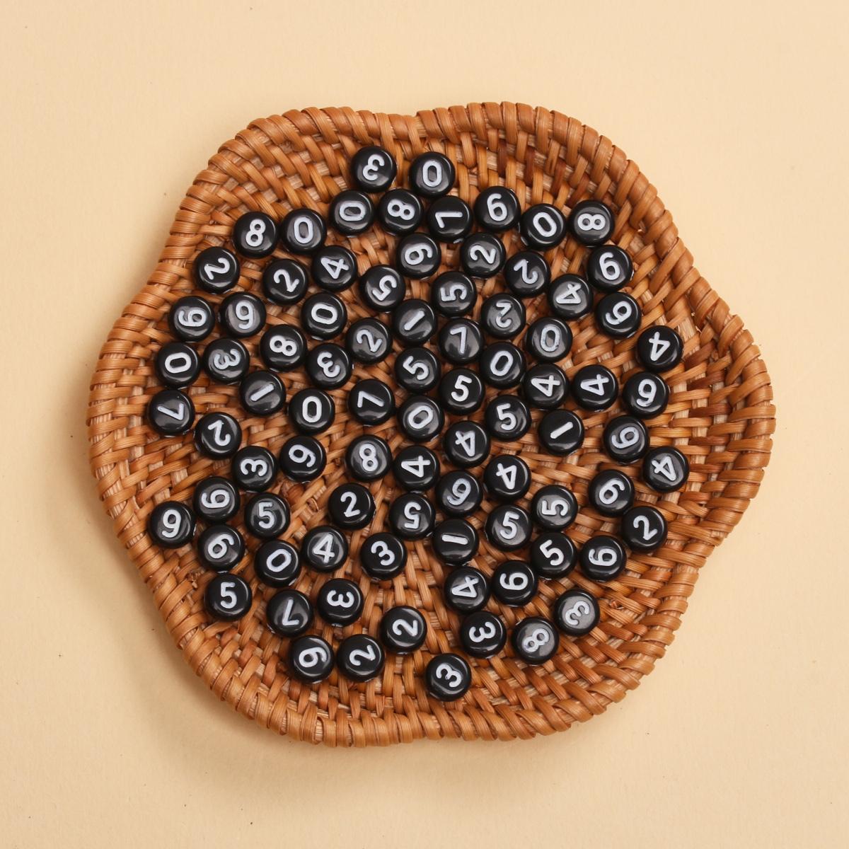 

100 шт. 6,5 мм акриловые круглые цифровые бусины для изготовления цепочки для мобильного телефона браслет DIY ожерелье ручной работы модные аксессуары из бисера Style 4