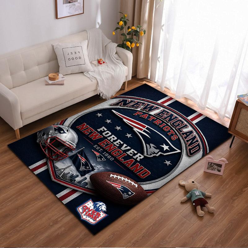"New England Patriots Logo Sports Rug - Non-slip rug suitable for living room and bedroom sofas"