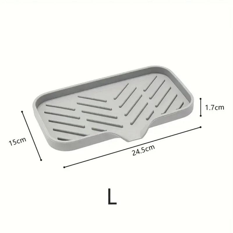 1pcs Silicone Drain Soap Box Kitchen Bathroom Anti-slip Sink Tray Creative Washing Table Soap Tray Free Punch Drain Rack