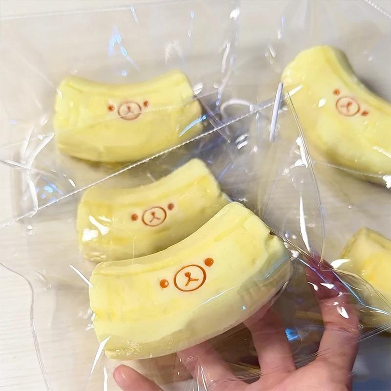 2026 2Pcs Handmade Squishy with BUTTER Texture - Banana Carrot Bear Shaped To Relieve Stress - Food Grade Silicone S
