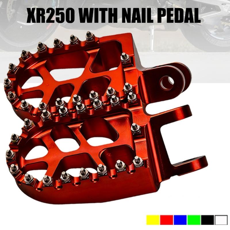Aluminum Rubber Motorcycle Foot Pegs for XR250 Adjustable Angle Antislip Design Foot Rest Pedal Modification