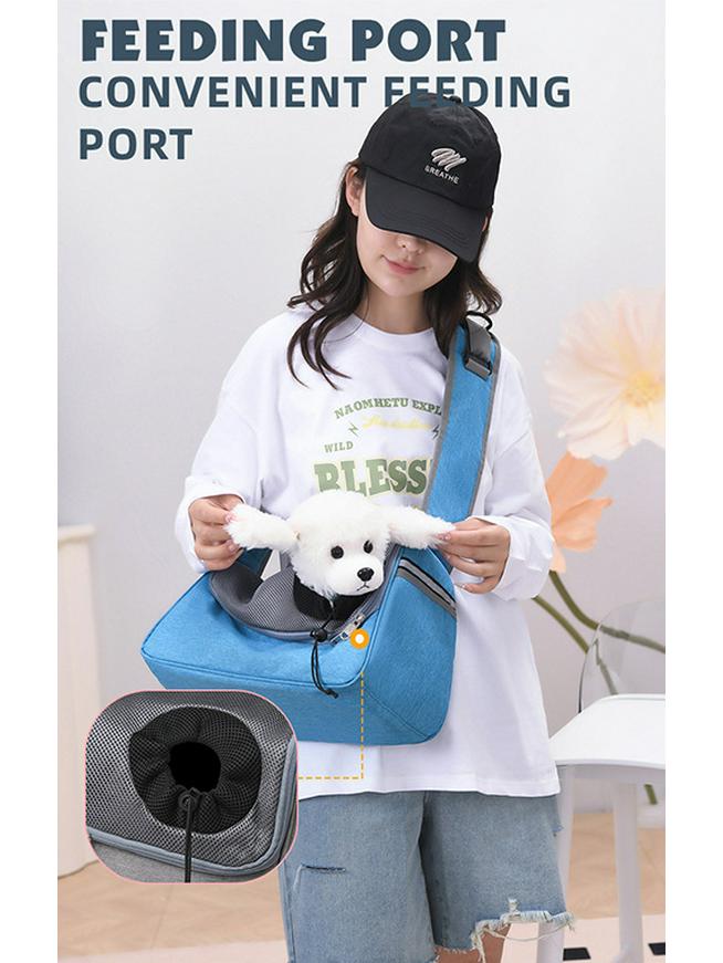 Ultralight Breathable Mesh Pet Crossbody Bag for Puppies and Kittens - Convenient and Comfortable Outing Bag.