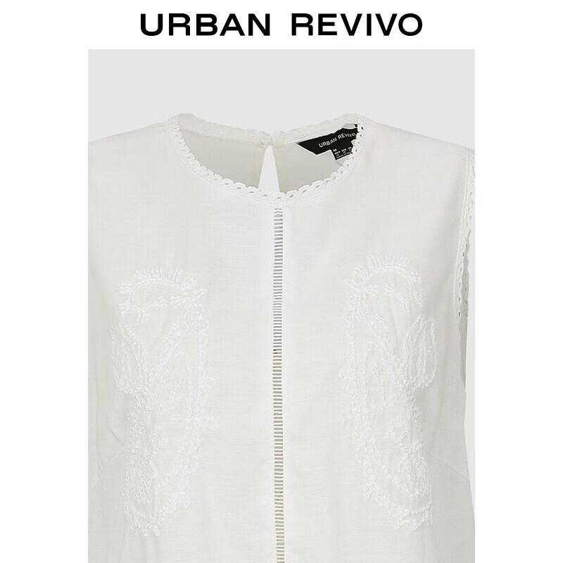 UR2026 Women's Jacquard Embroidered Sleeveless Blouse