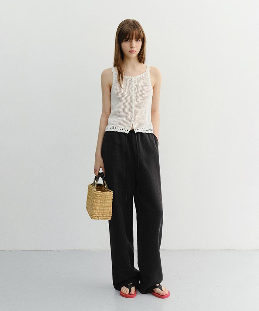 Deonseuteu Crochet Bustier Knit Top_Udsw6B232_Ivory
