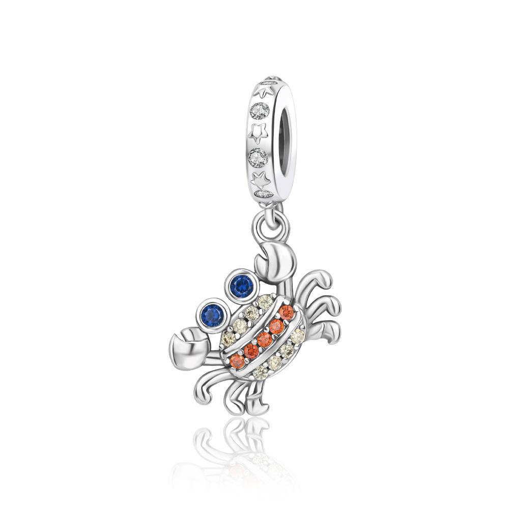 S925 Silver Ocean Fish Shaped Fashion Pendant DIY Handmade Jewelry Accessories