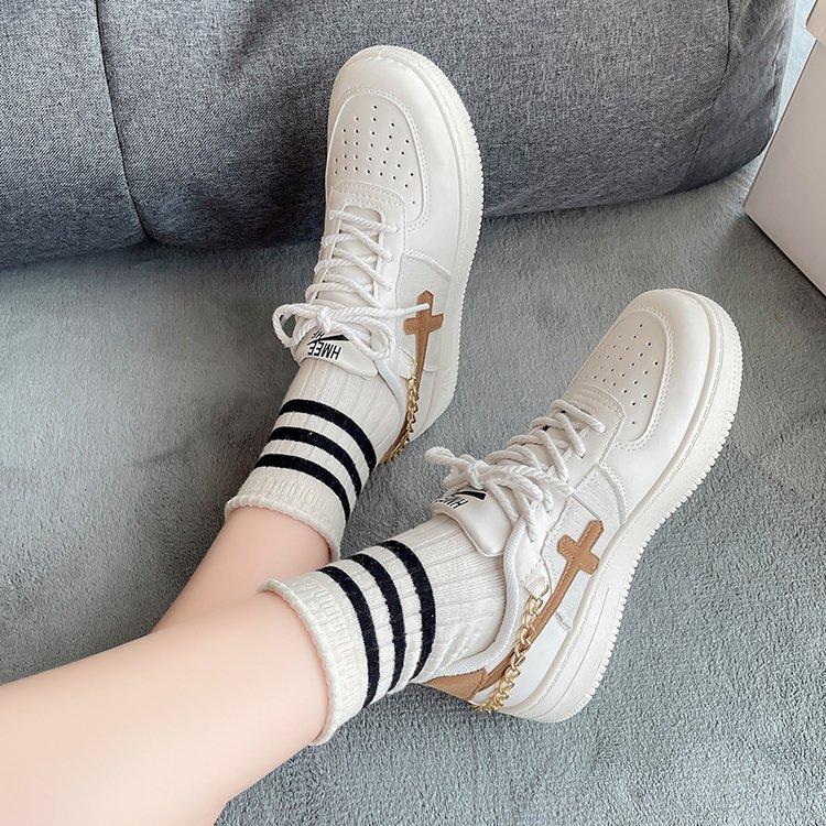 

Обувь Forrest Gump, женская обувь в стиле панк, детская обувь Tide, осень 2025, универсальные белые туфли, женская повседневная обувь 35 бежевый