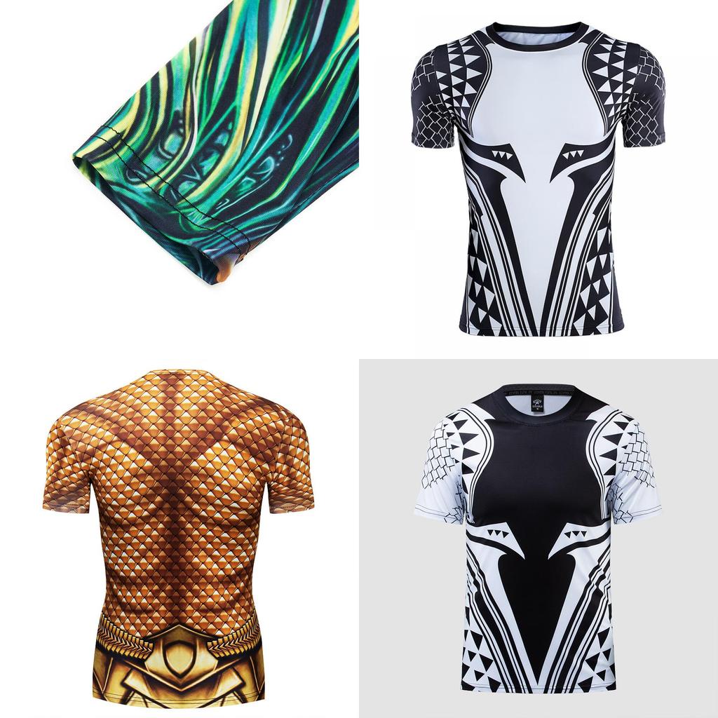 3d Printed Men's Gym Tights Sport Compression T-shirt With O-neck**